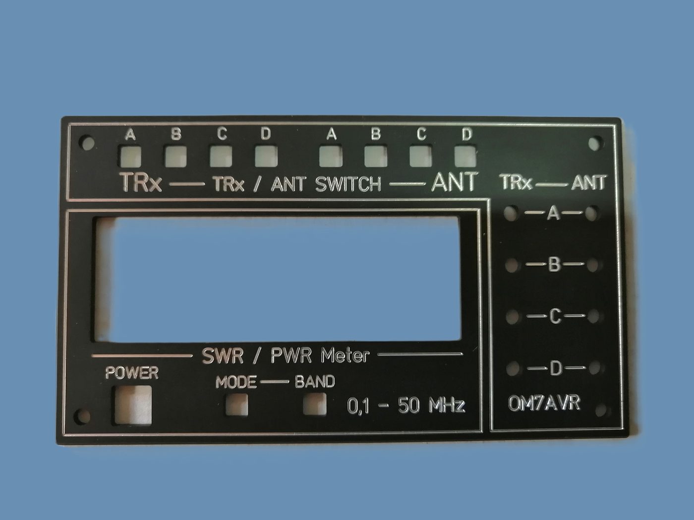 Panel SWR/PWR meter a anténny prepínač